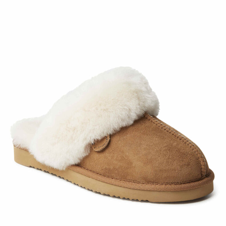 Women's Fireside by Dearfoams Sydney Water Resistant Genuine Shearling Scuff Slipper